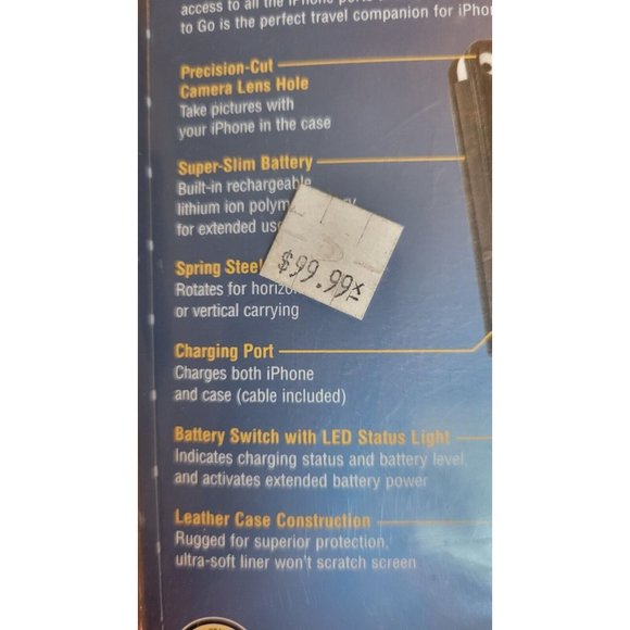 Monster Mobile Protective Leather Case with Built-In Battery For Iphone 3G, NIB - Picture 8 of 8